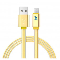 USB дата-кабель золотой 1.2м microUSB Hoco UPL12 Plus
